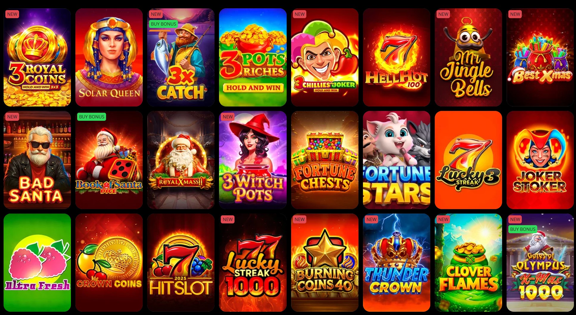 Популярні слоти - Book of Santa, Lucky Streak 1000, Thunder Crown